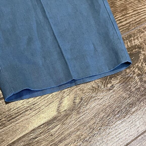 Paul Frederick Pants Men 36 Blue 100% Linen Career Casual Beach Tailored Fit - Picture 9 of 13